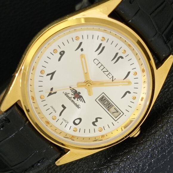 Vintage 1972 Citizen Arabic Automatic Mens Gold Watch W/daydate & Silver accents - Picture 1 of 10